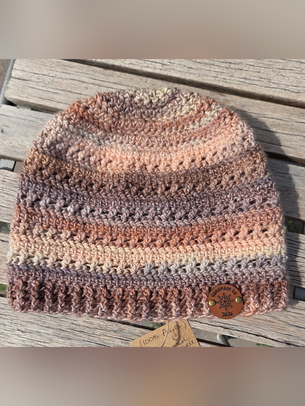 Artisan Handmade Crochet "Desert Plateau" Unisex Beanie Hat
